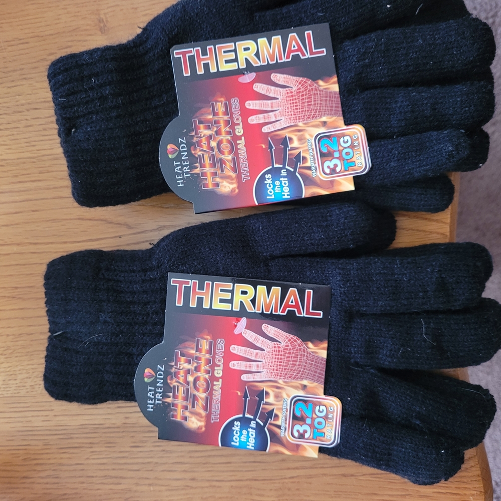 Thermal Gloves 2 pair black